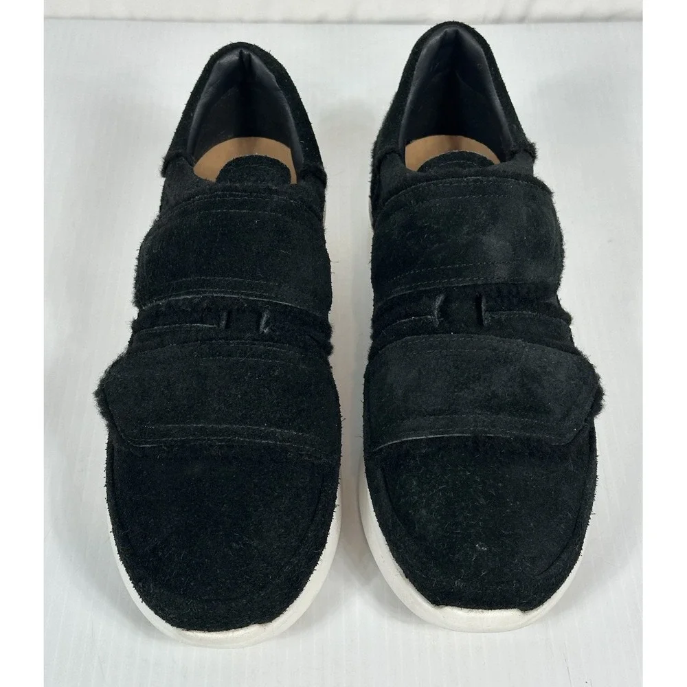 UGG‎ Ashby Spill Seam Trainer Black Suede Laceless Chunky Platform Sneakers 10
